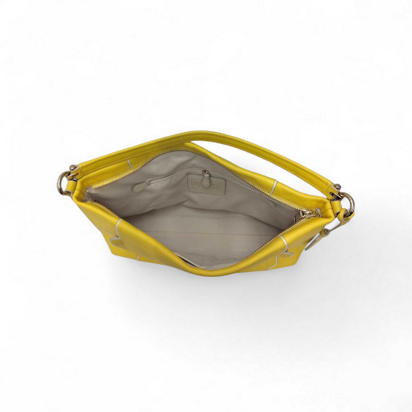 COACH Shoulder Bag Yellow Stain 34994 Rank B