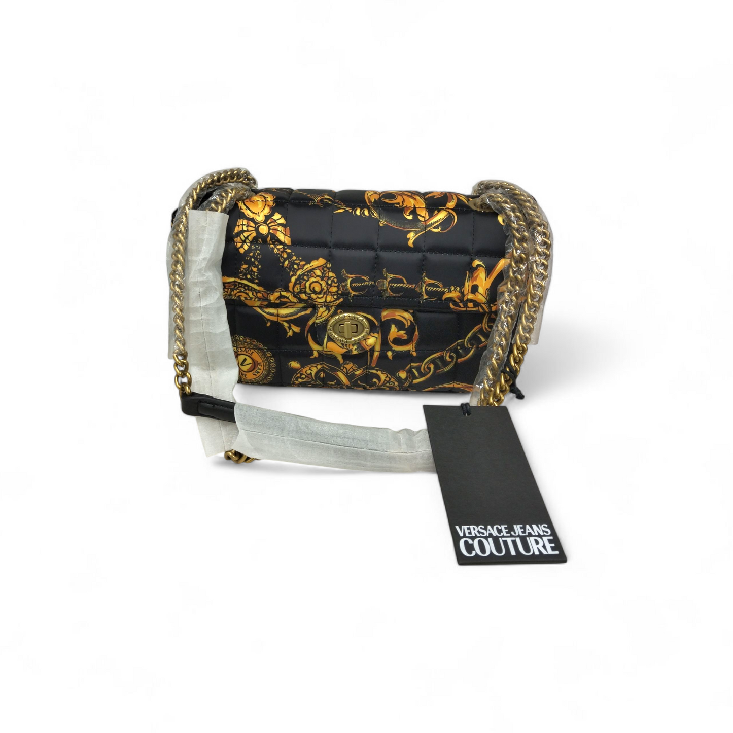 VERSACE JEANS COUTURE Shoulder Bag 71VA4BB3 Black/Yellow ZS06 2 Unused Item