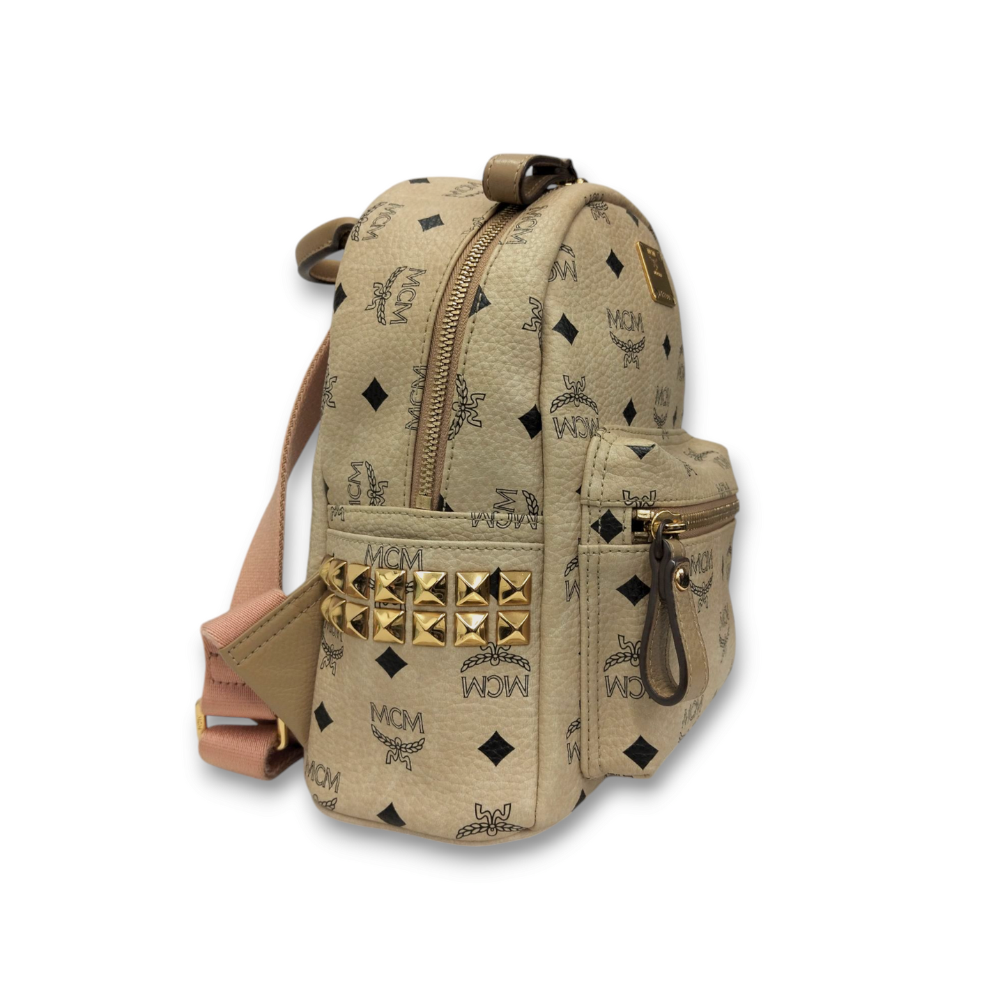 MCM Backpack MMK3AVE41IG001 Beige *Stain* Rank B