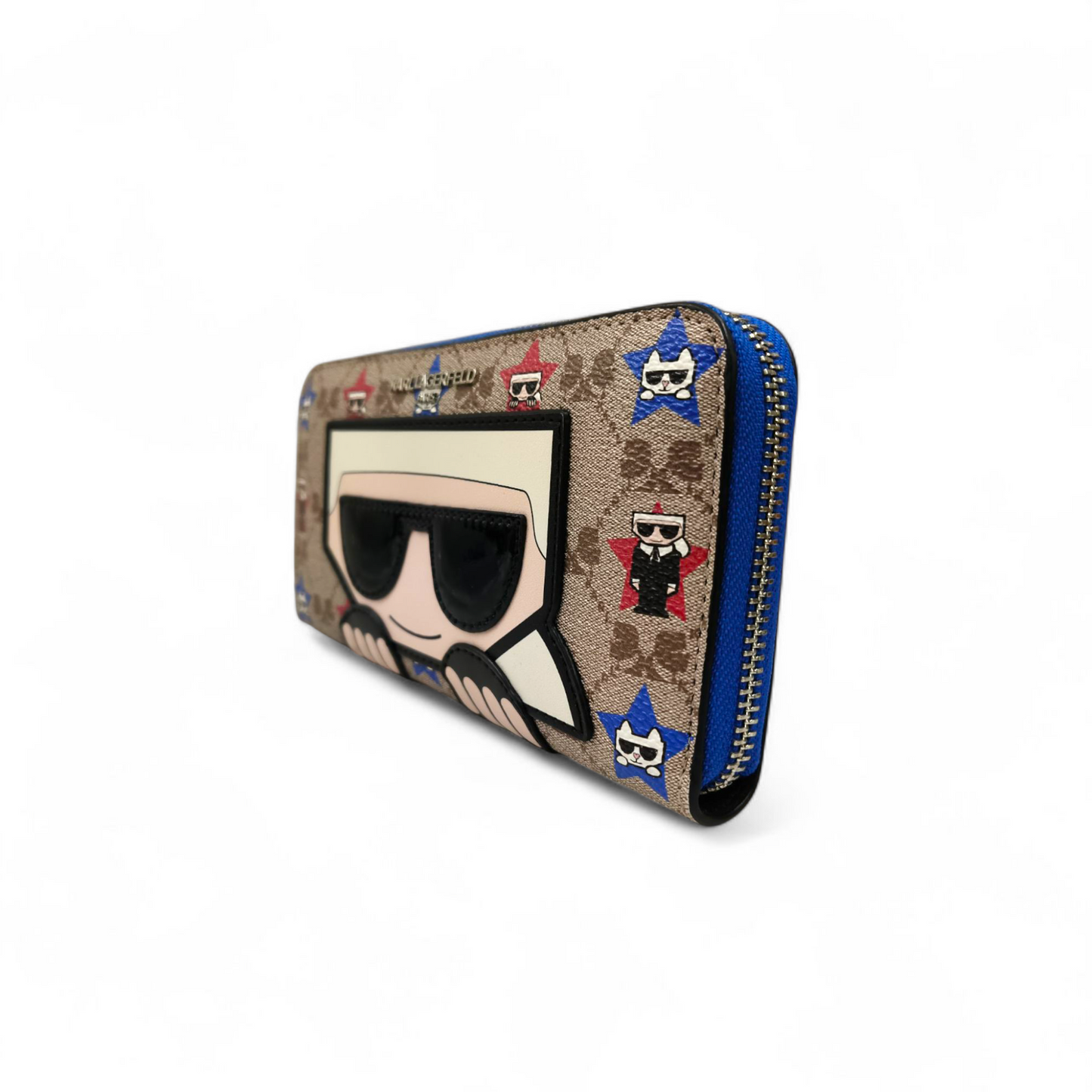 KARL LAGERFELD Long Wallet LH2QJ832 Brown/Blue Rank A
