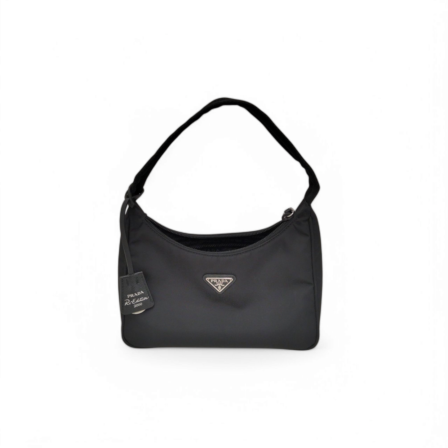 PRADA Shoulder Bag 1NE515 Black Re-Edition 2000 Nylon Mini-Bag Rank B