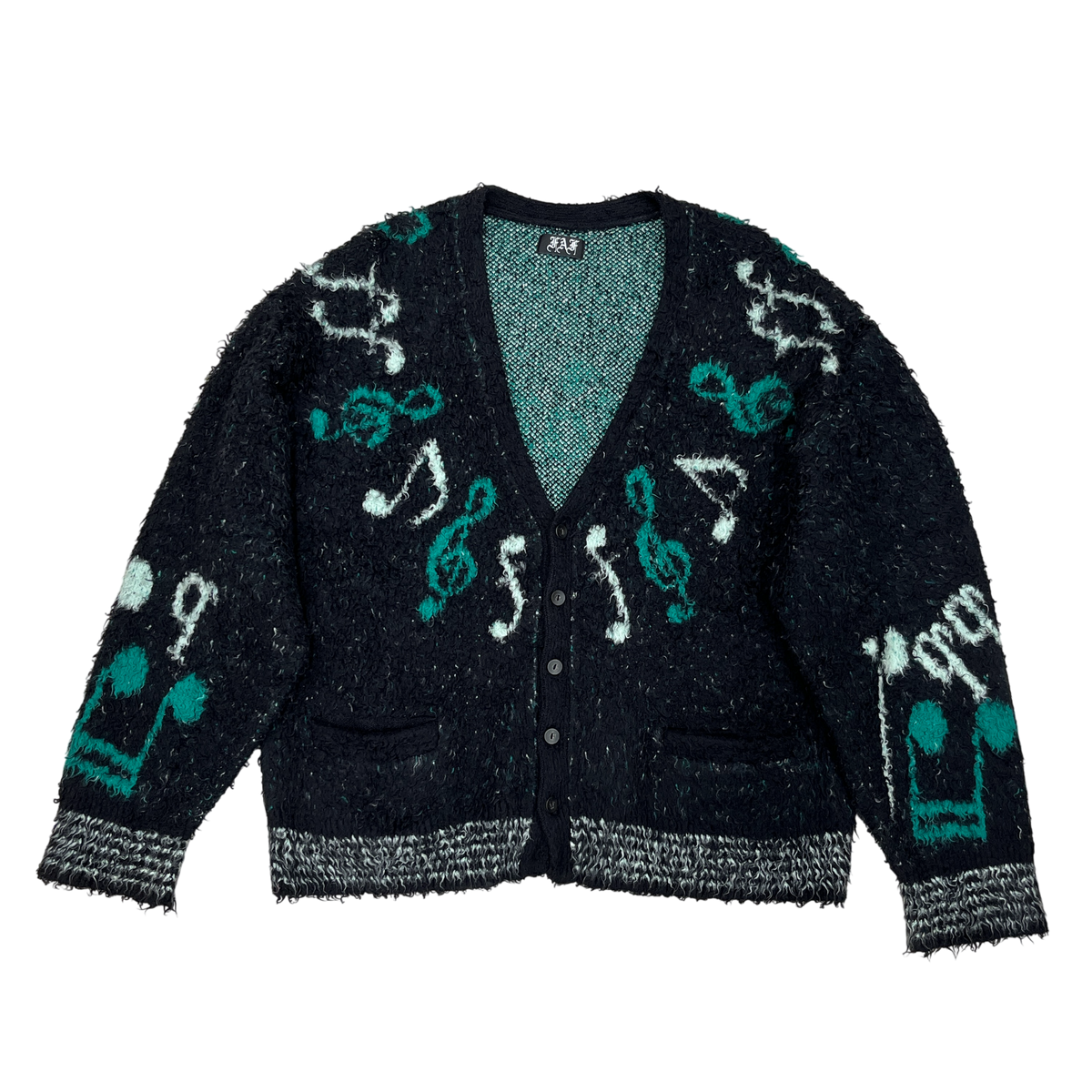 Fake Ass Flowers Cardigan SIZE 2 Mens Black And Green Rank (B) 13413008