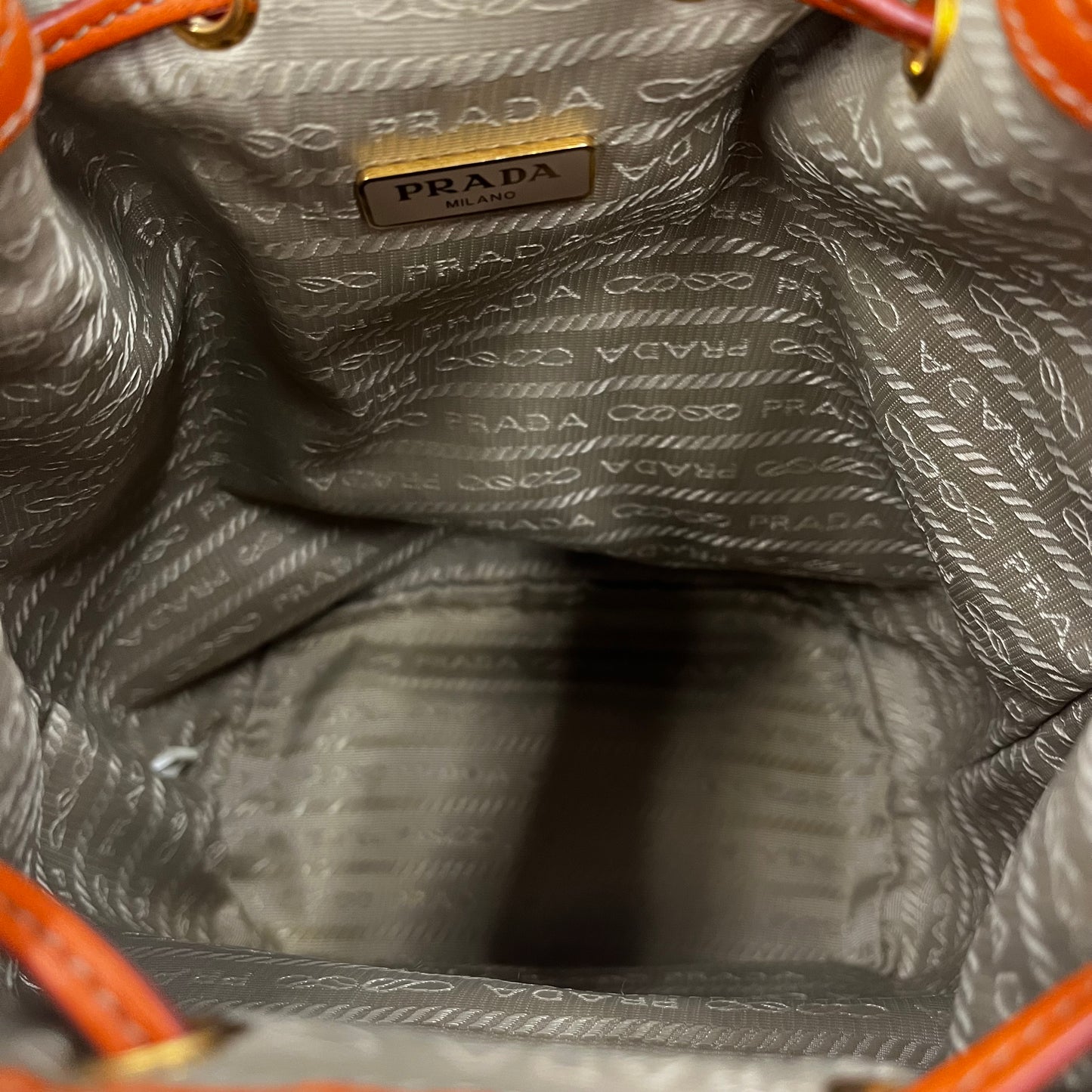 PRADA 2WAY Bag 1BH038 Rank(AB) Brown/Orange With Guarantee Card 204