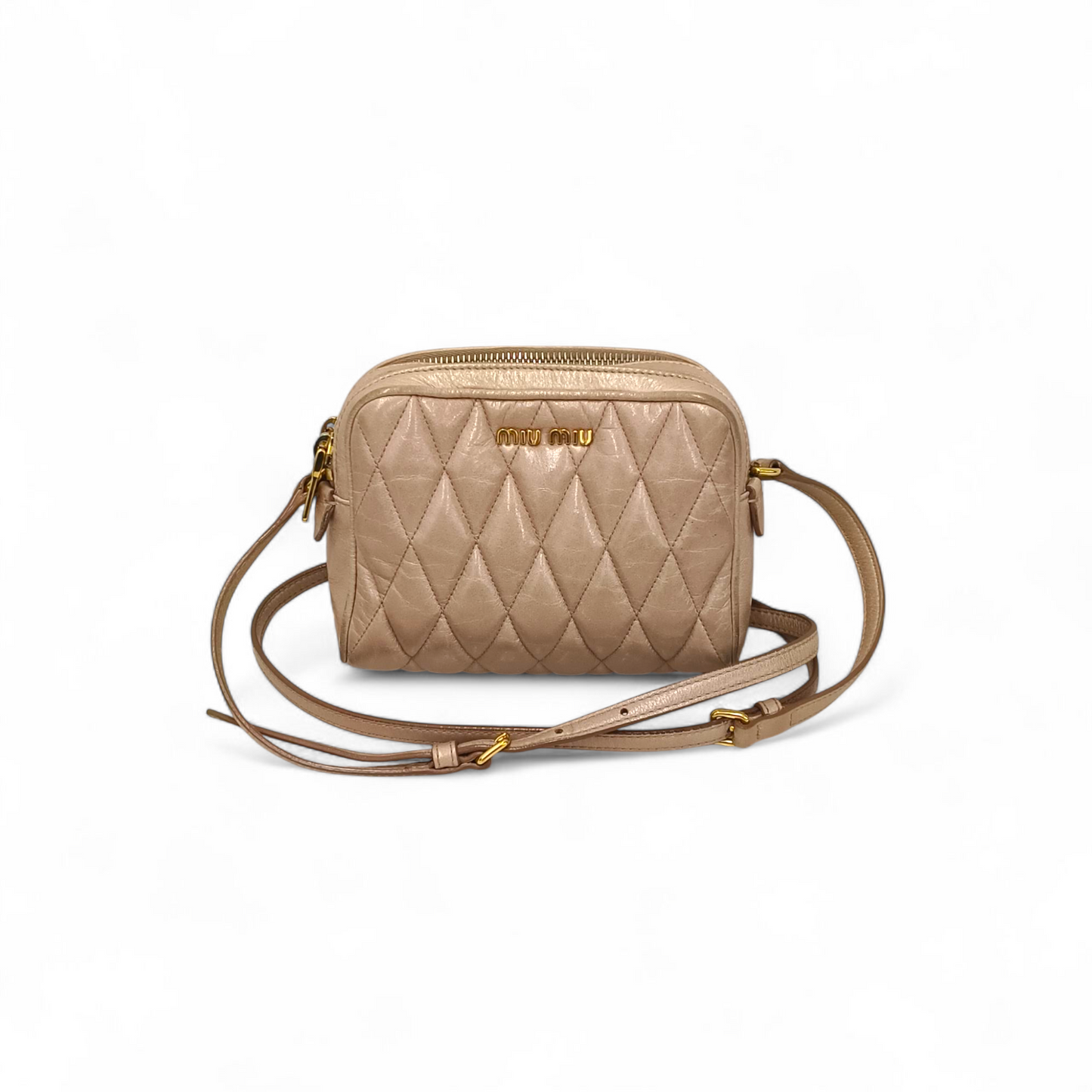 MIU MIU Shoulder Bag Beige 197 *Stain/Damage* Rank C