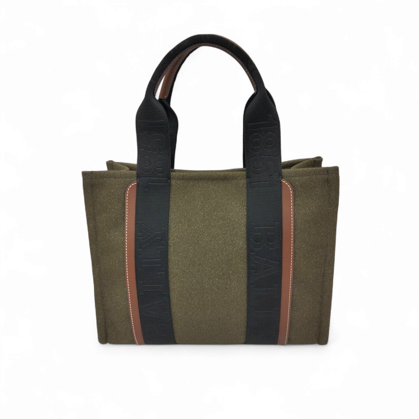 BALLY Hand Tote Bag Rank B Olive/Black Stain