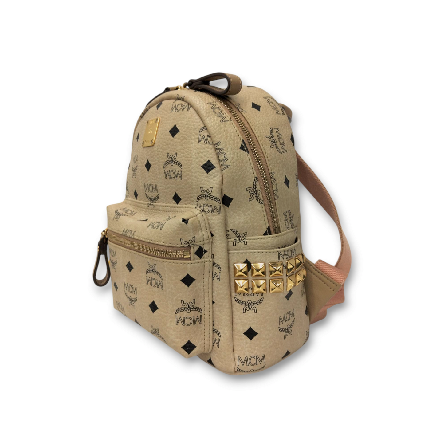MCM Backpack MMK3AVE41IG001 Beige *Stain* Rank B