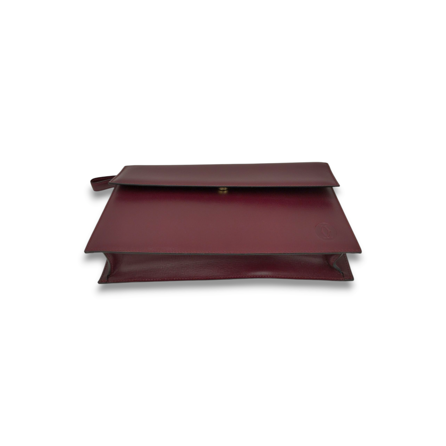 Cartier Clutch Bag Wine Red Rank AB