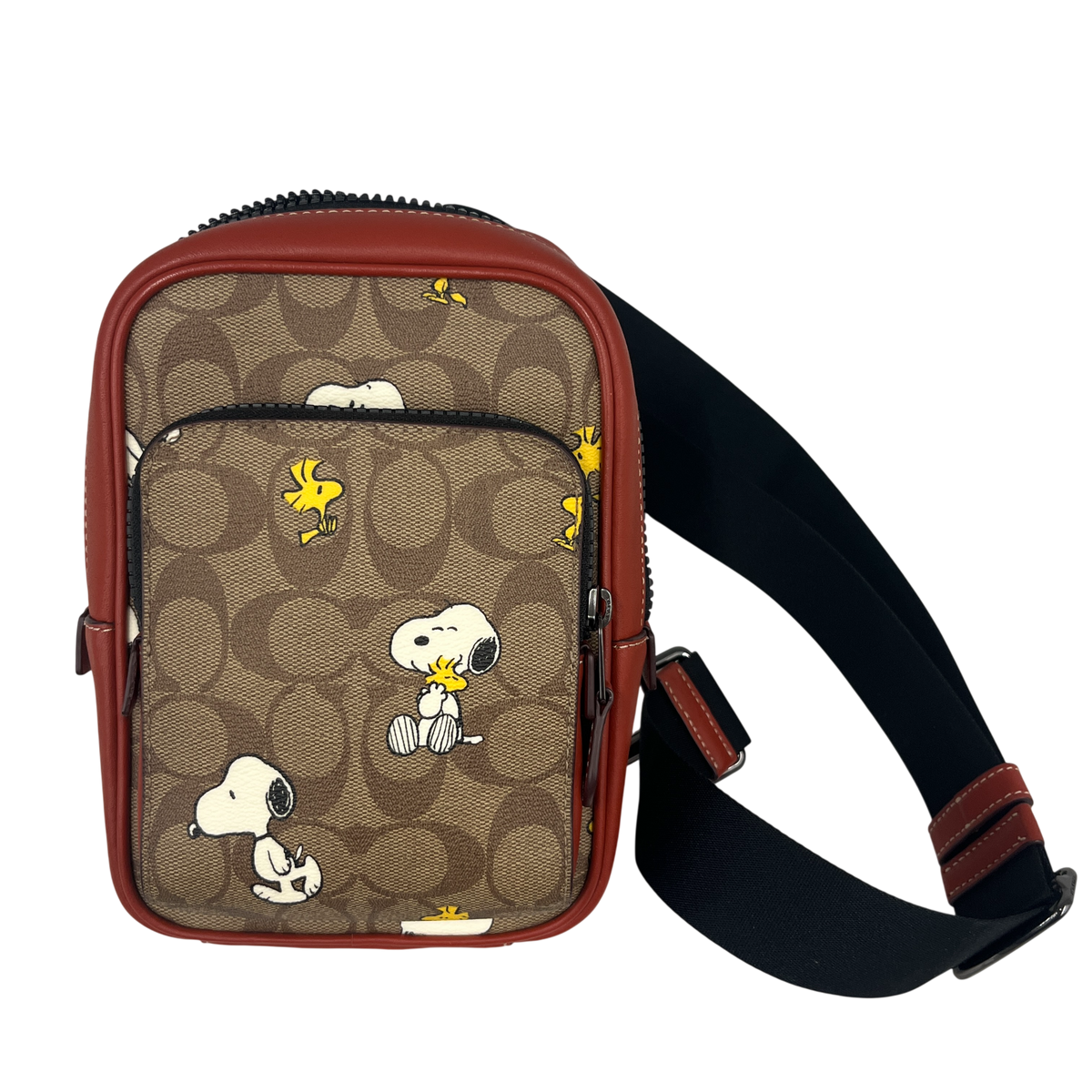 COACH ShoulderBag CE600QBE7V Rank (B) Brown And Red Unisex X Peanuts