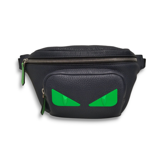 FENDI Body Bag 7VA446 Navy/Green Scratch A7TI Rank B