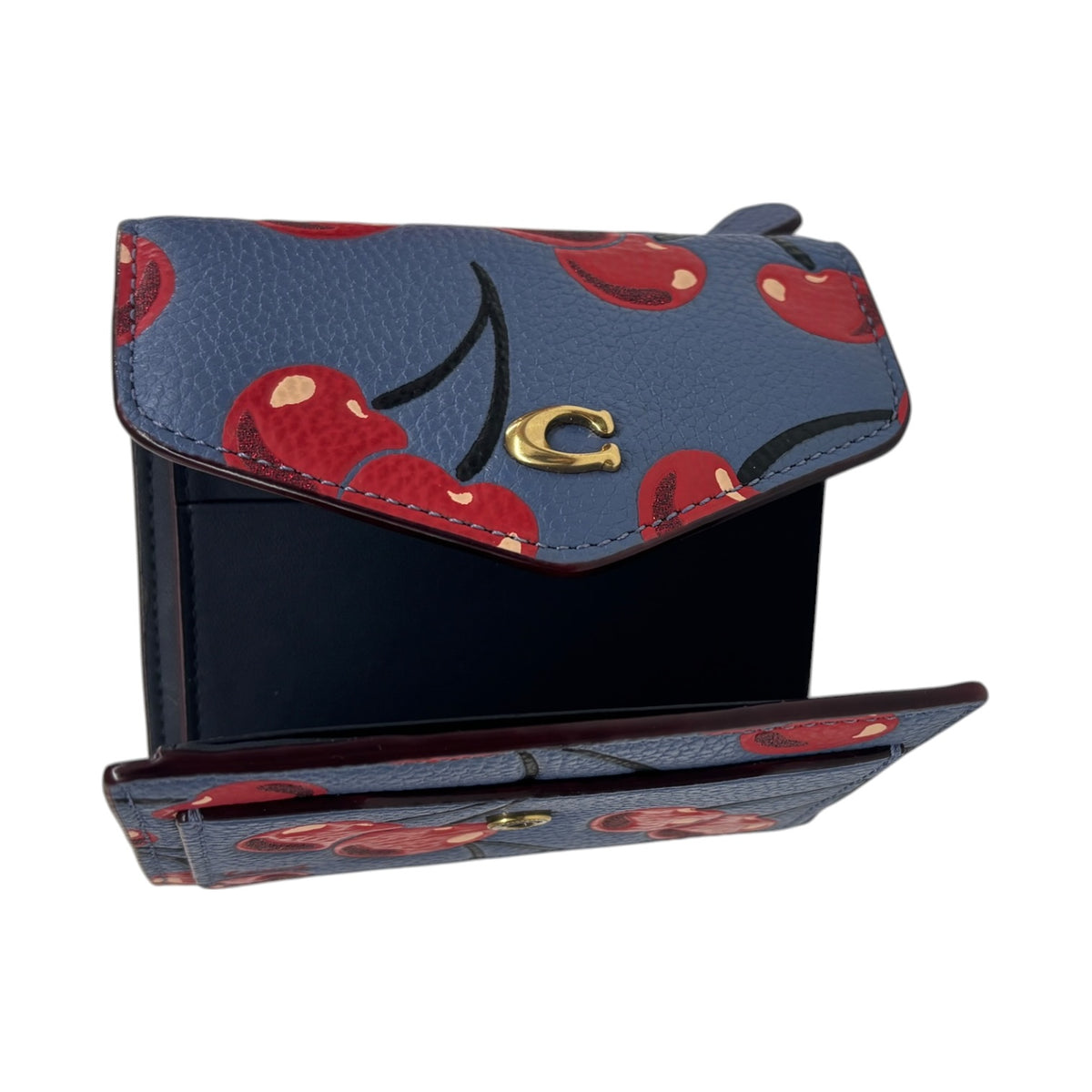 COACH Wallet CA160 Navy Cherry Scratch