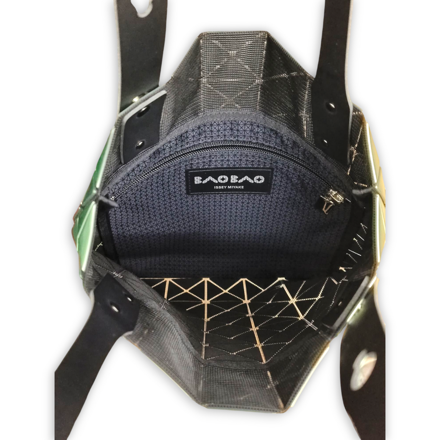 BAO BAO ISSEY MIYAKE Shoulder Bag BB98-AG142 Gray/Green Rank B