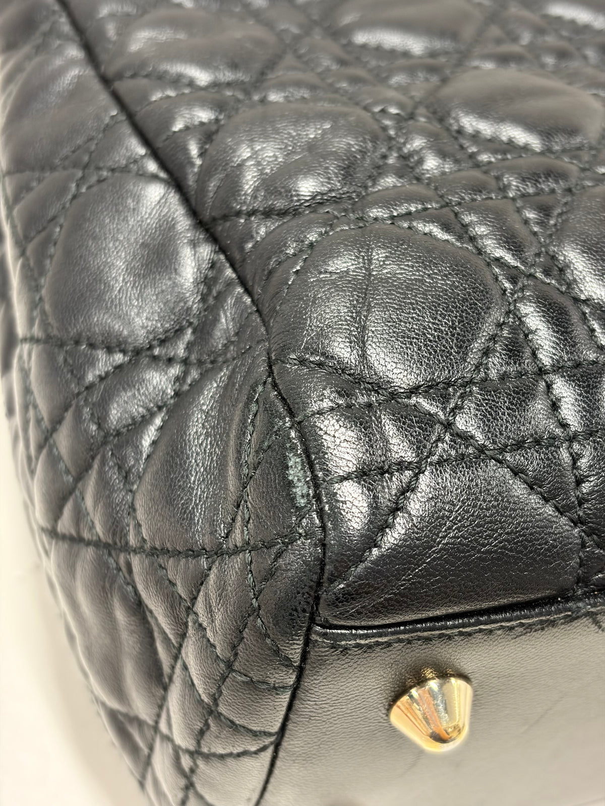 CHRISTIAN DIOR Tote Bag Dior Soft Lady Rank(B) Black Scratch 26-MA-0171