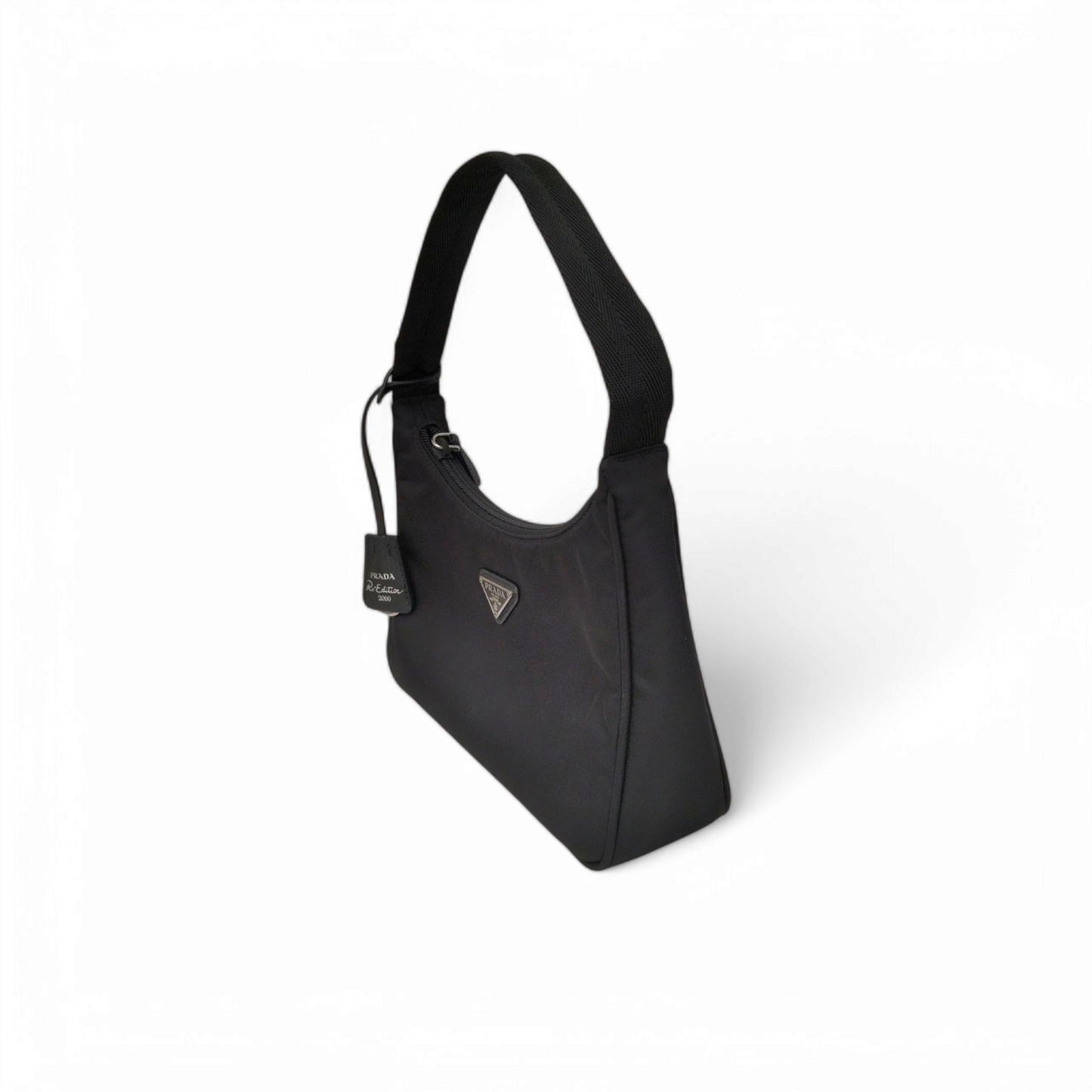 PRADA Shoulder Bag 1NE515 Black Re-Edition 2000 Nylon Mini-Bag Rank B