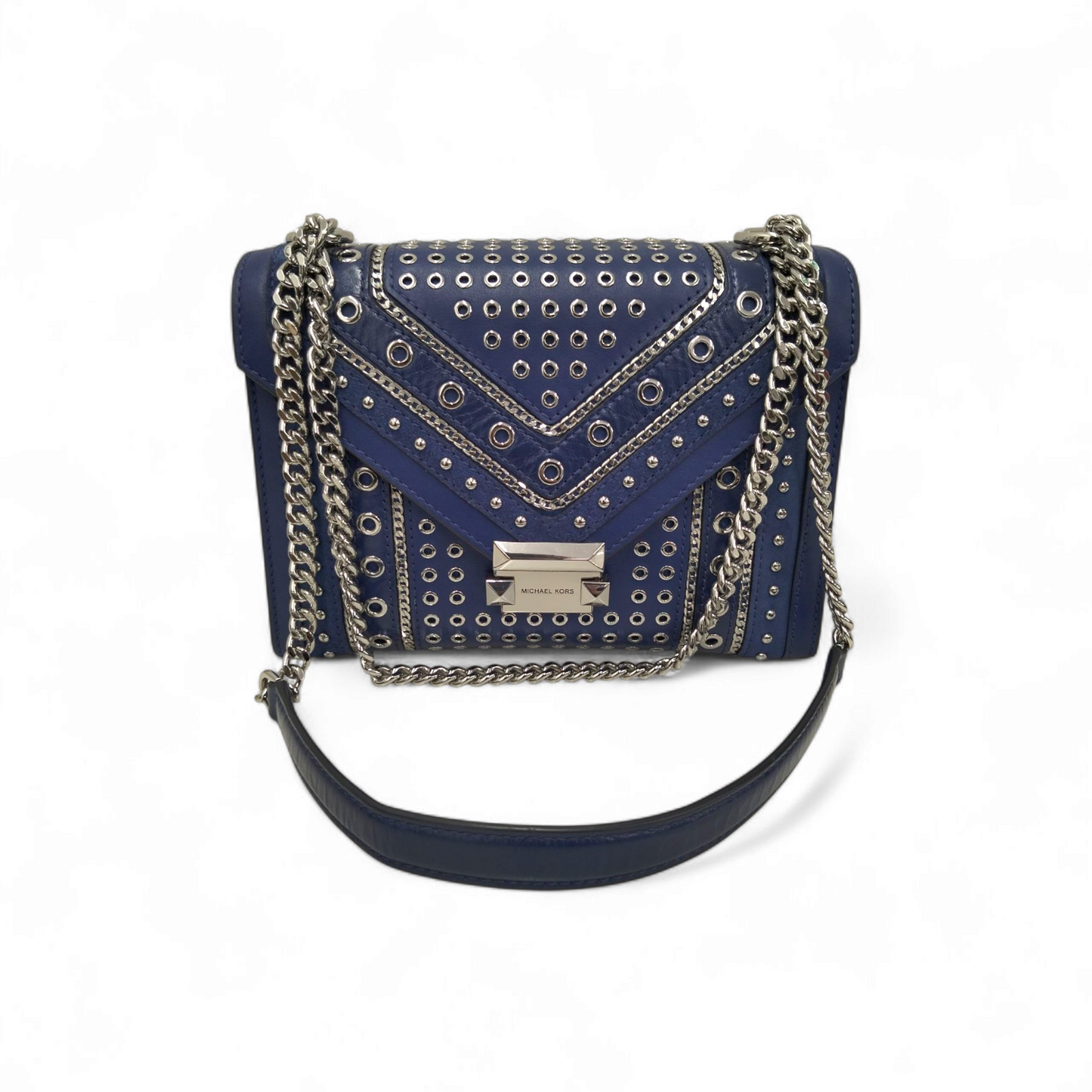 MICHAEL KORS Shoulder Bag 30H9SWHL3U Navy Rank A