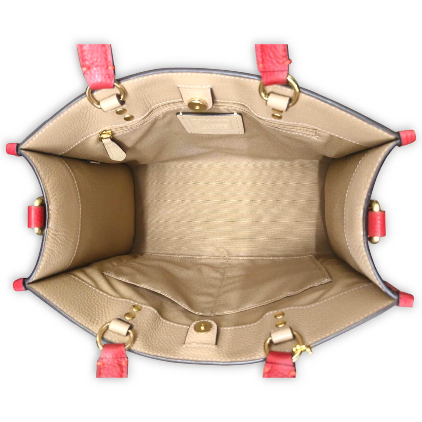 COACH 2Way Bag CE645 Brown/Red Rank B