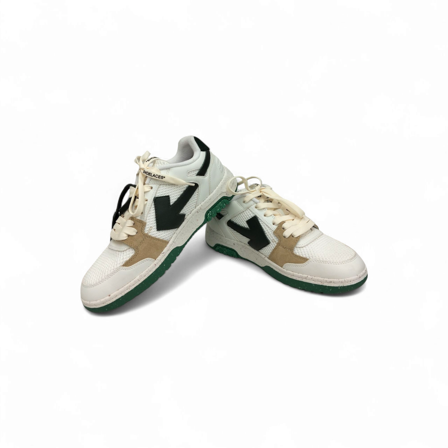 OFFWHITE Sneaker Size42 Mens White And Green Unused Item OMIA243S23LEA0010149