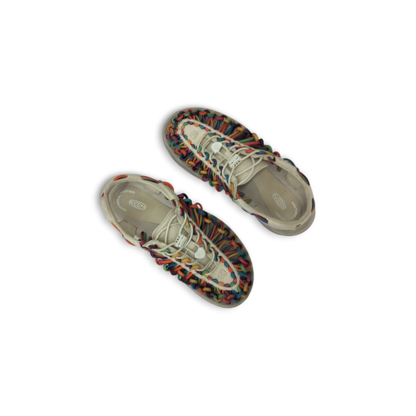 KEEN Sandal Size 38.5 Lady's Beige/Multicolor Stain 102563 Rank B
