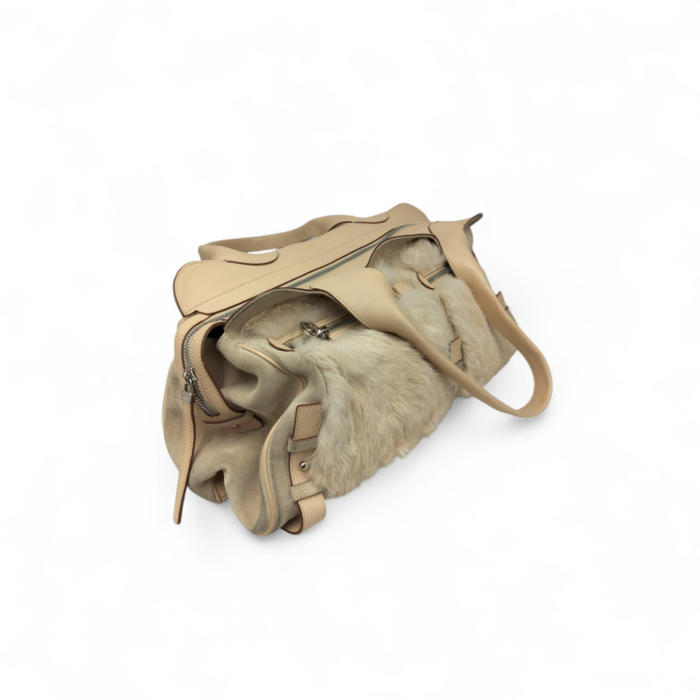 Salavatore Ferragamo rabit Fur Shoulder Bag DH-21 5742 *Stain* Rank B