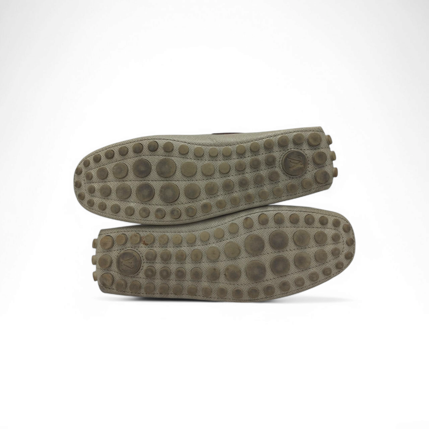 LOUIS VUITTON Loafers Size 9 Mens FA0160 Gray DRIVERS COURO CREME Rank B