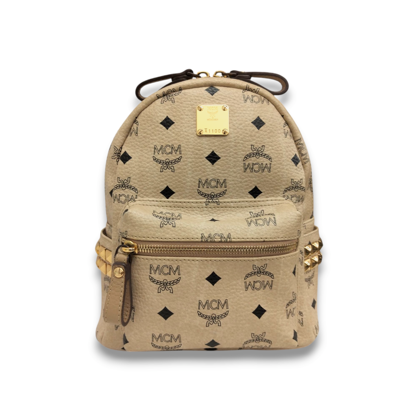 MCM Backpack MMK3AVE41IG001 Beige *Stain* Rank B