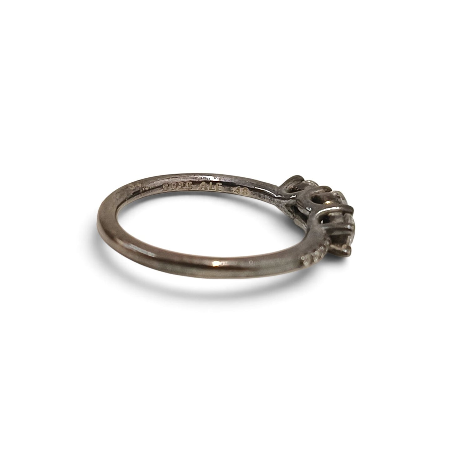 Ring PANDORA Silver Clear Three Stone Rank B
