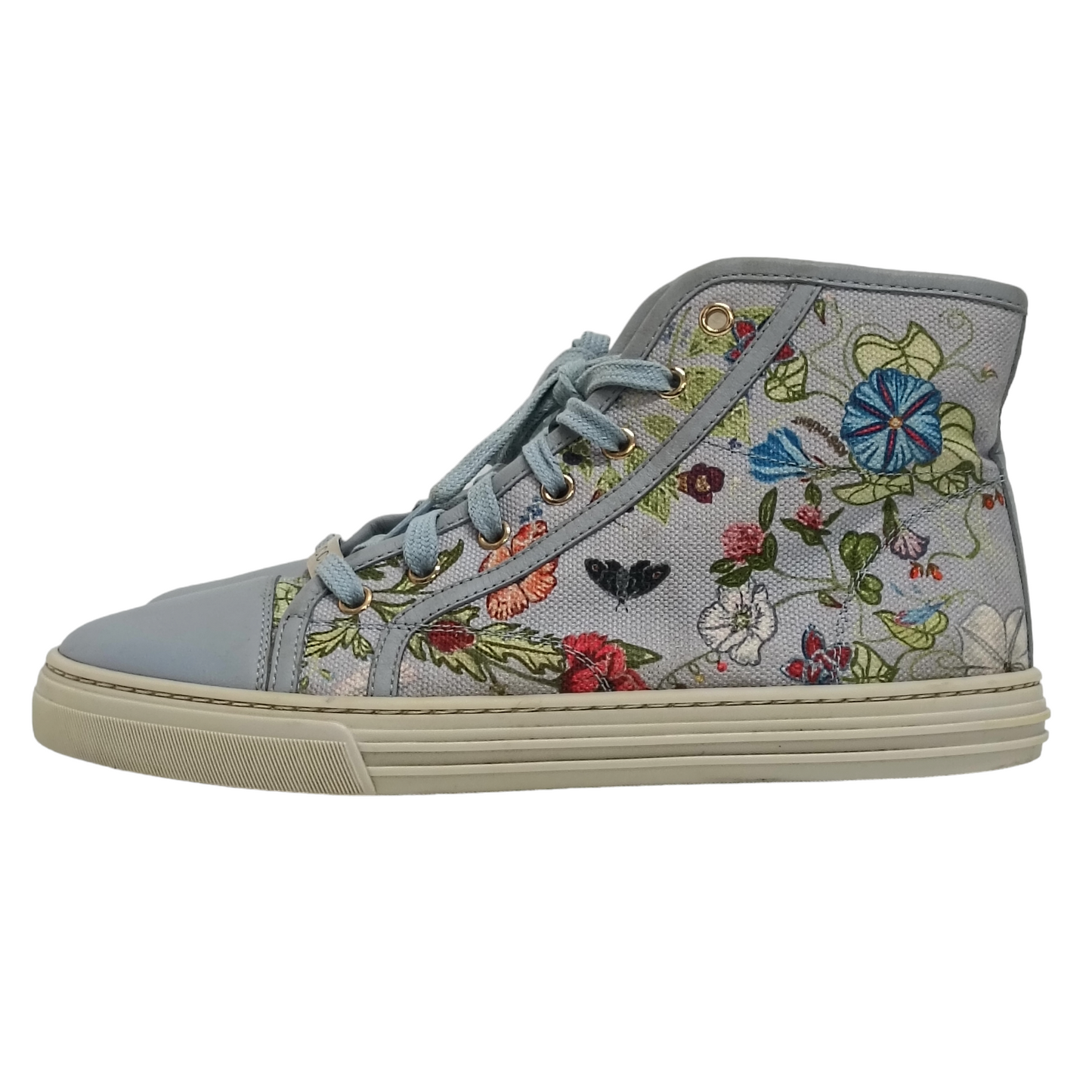 GUCCI High Cut Sneaker 380960 Lady's Sky Blue Size 37.5 eu