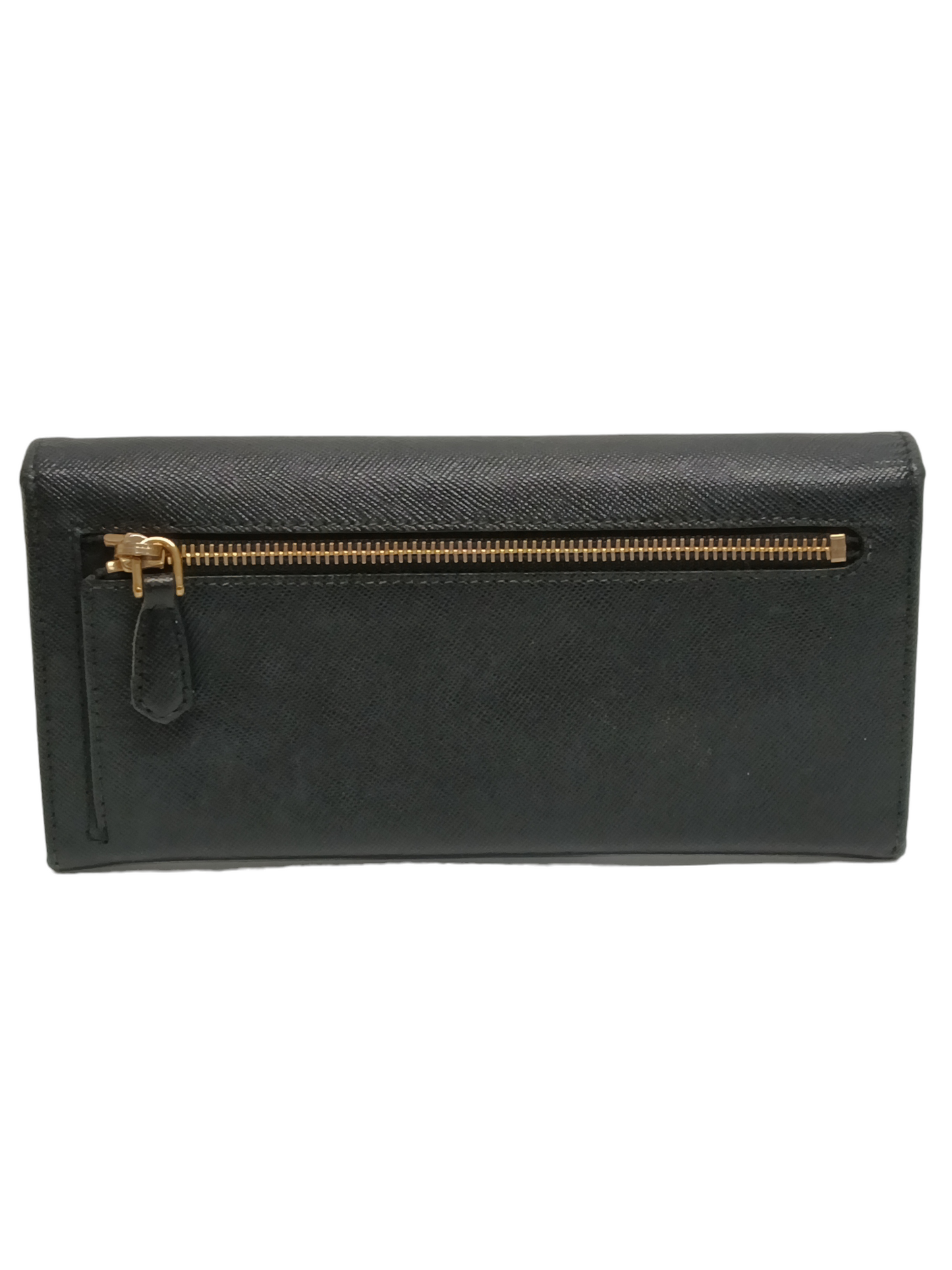 PRADA Long Wallet Black/Gold 224 Card case