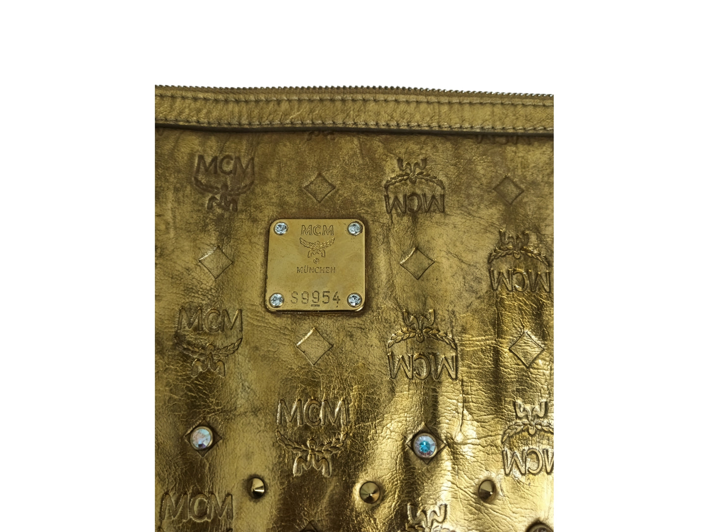 MCM CLUTCH BAG GOLD MWU3SXL55DG001