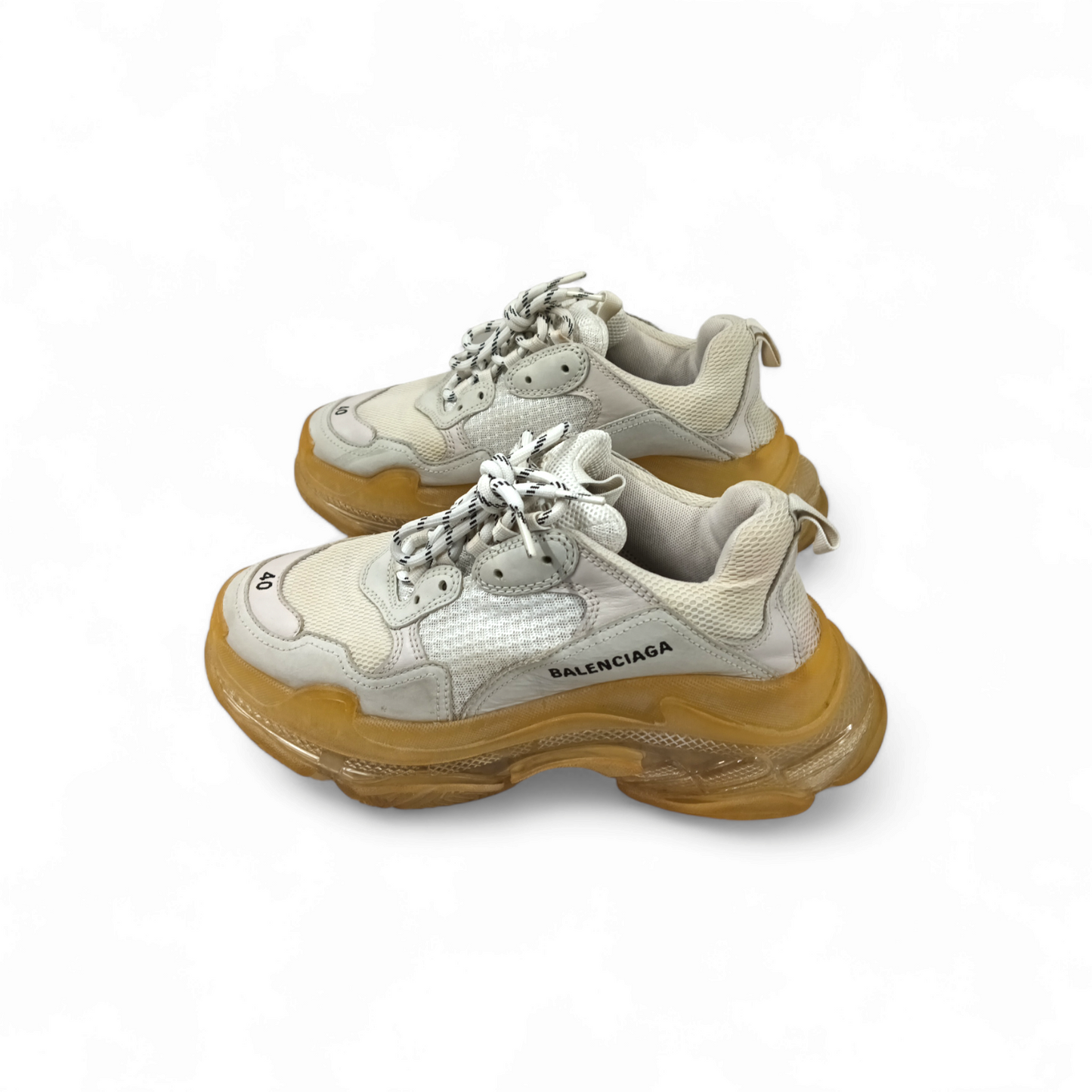 BALENCIAGA Sneaker Size 26.5 (40) Triple S Mens Light Gray Rank C