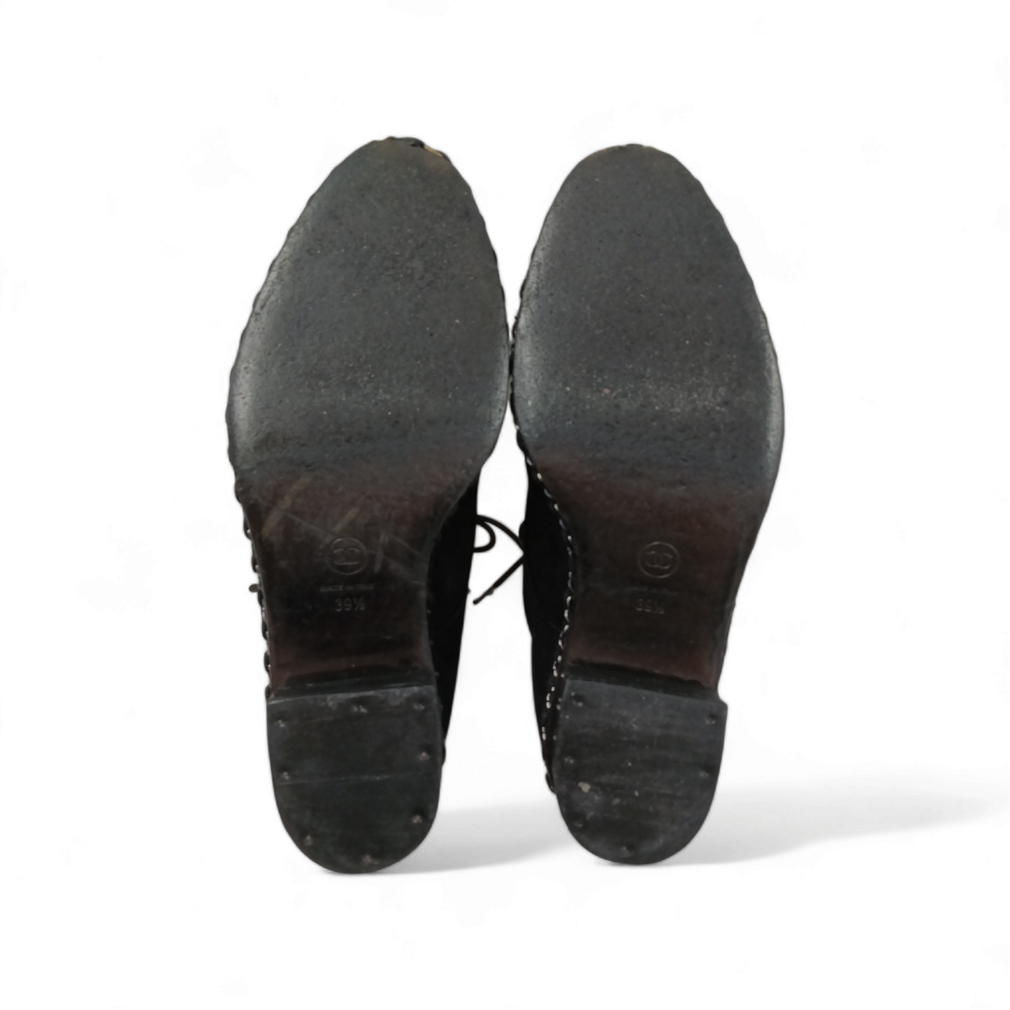 CHANEL Leather Shoes Size 39.5 Lady's Black G30378 Rank B