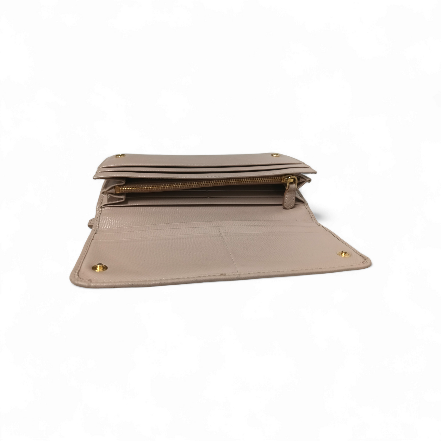 PRADA Long Wallet 1MH132 Beige *Stain/Damage* 236 Rank C