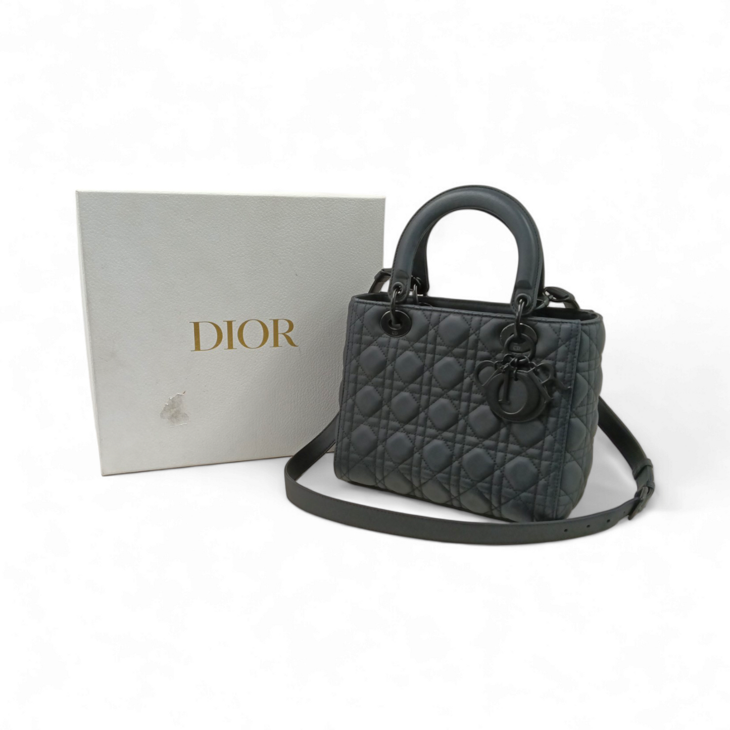 Christian Dior 2WAY Bag CALFSKIN M0565S Black Rank B
