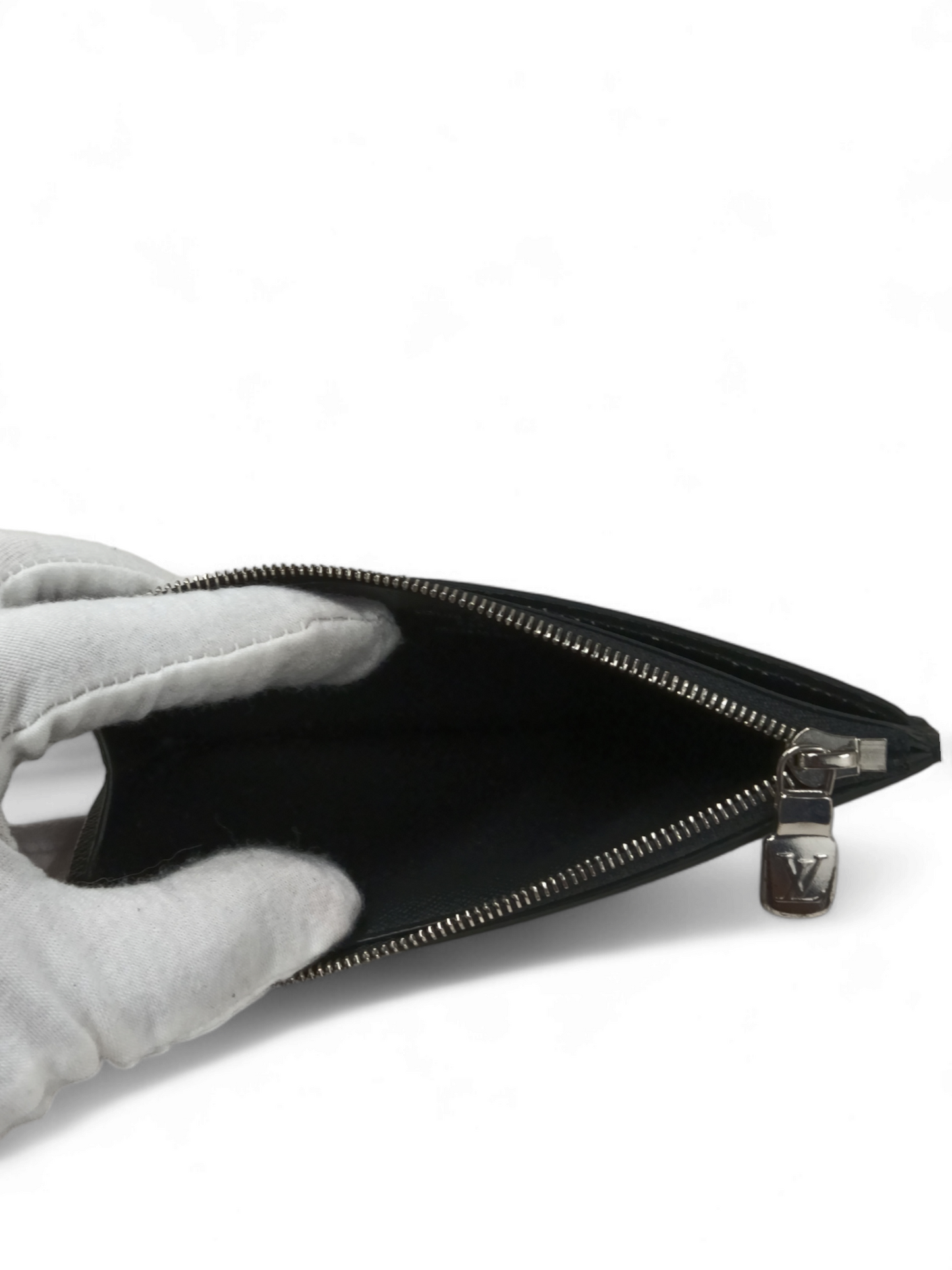 LOUIS VUITTON Card and coin case N64038 Black Rank B