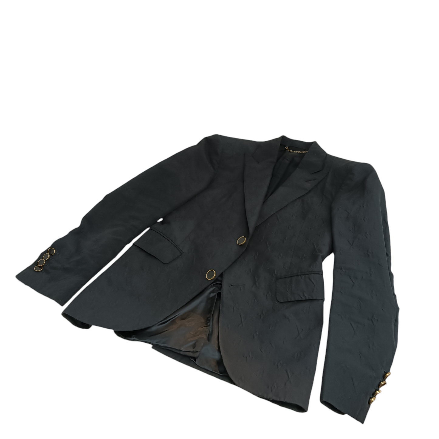 LOUIS VUITTON SUIT 44 Mens Black Rank (C)*In side damage RM191 LI0HGJ61E Plain Rainbow