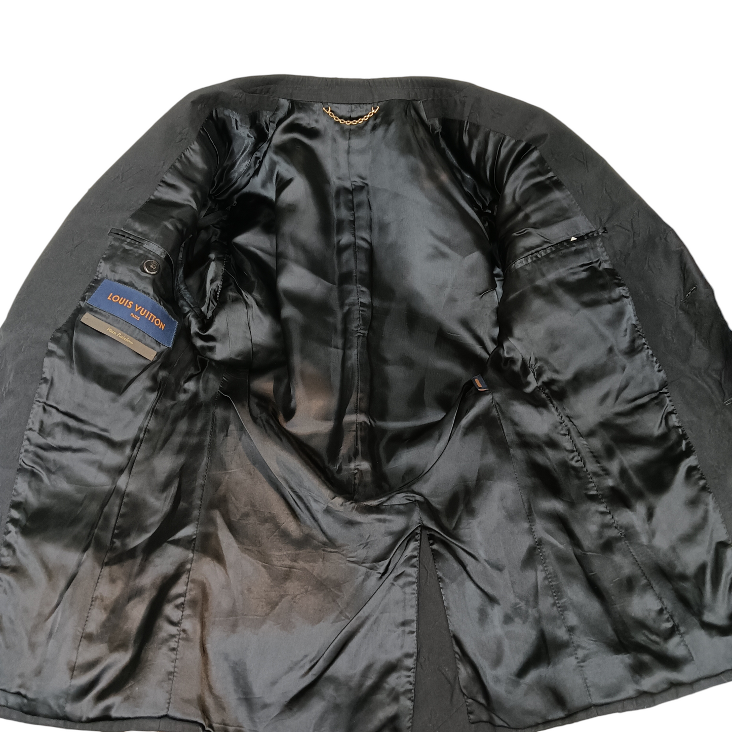 LOUIS VUITTON SUIT 44 Mens Black Rank (C)*In side damage RM191 LI0HGJ61E Plain Rainbow