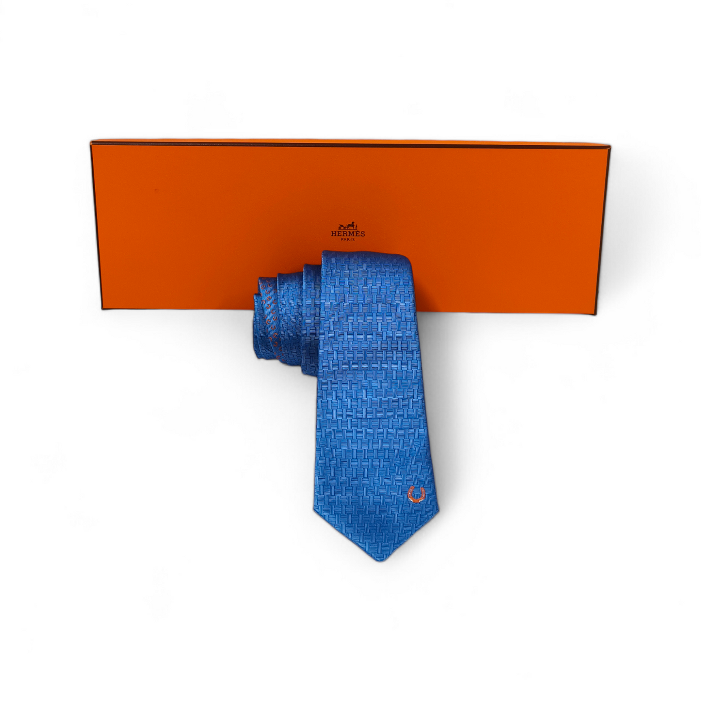 HERMES Necktie sky Blue Unused Item