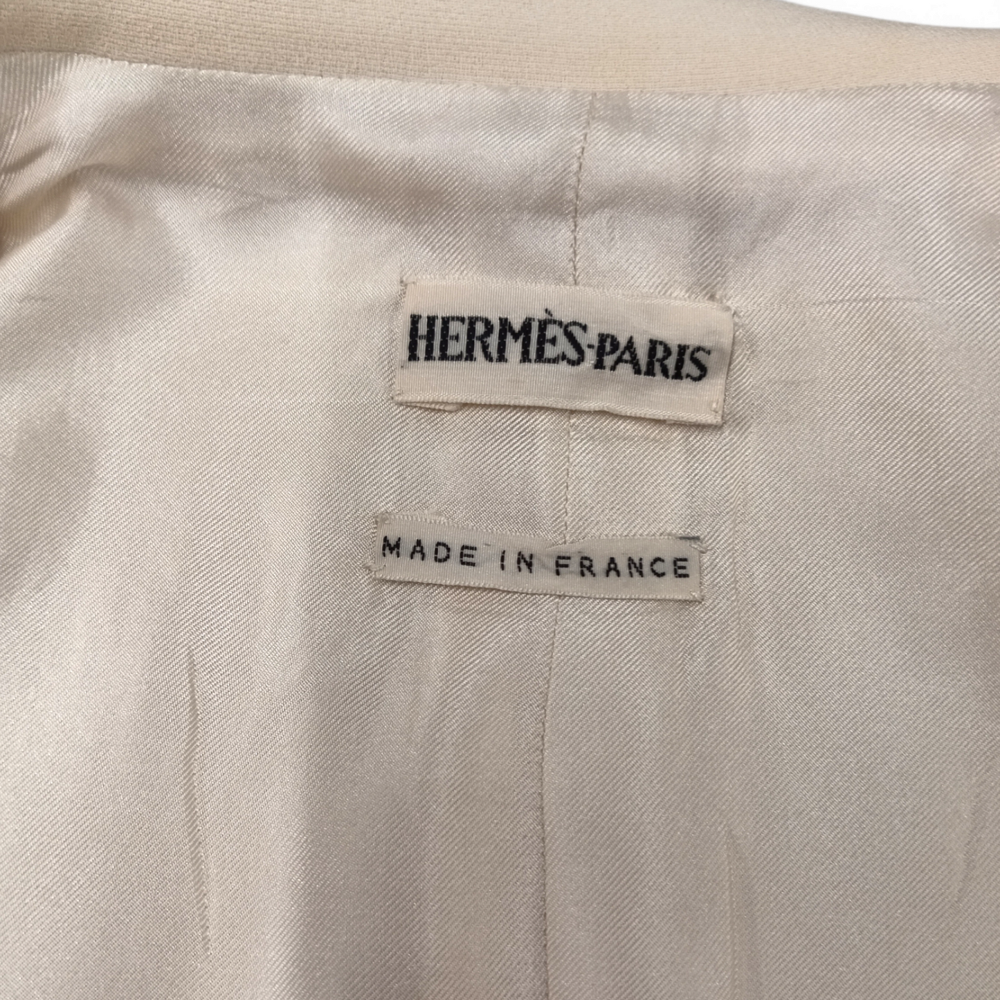 HERMES Vest Size 38 lady's Beige *Stain* Rank B