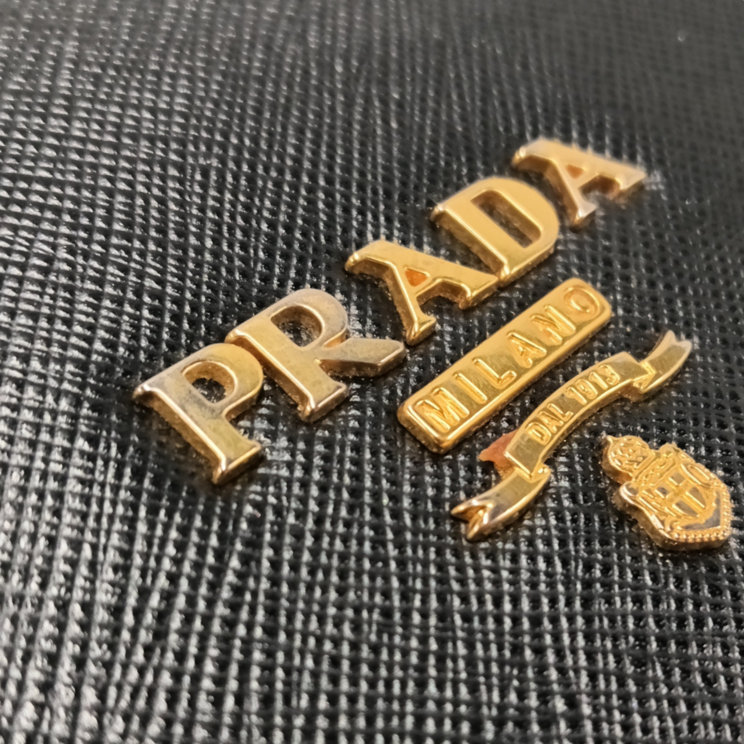 PRADA Wallet 1BP290 Black Scratch/Stain 62 B Rank B