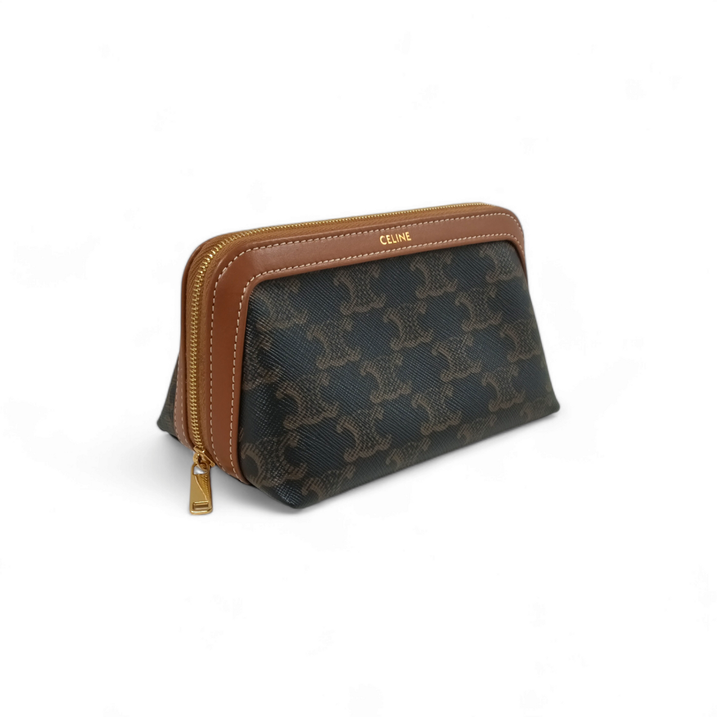CELINE POUCH BROWN S CU 4242 RANK A