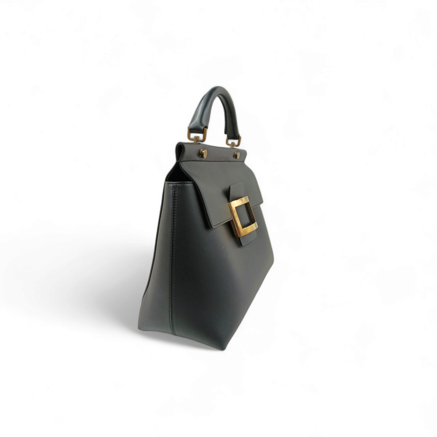 Roger vivier Tote Bag Black Cabas Metal Buckle Rank B