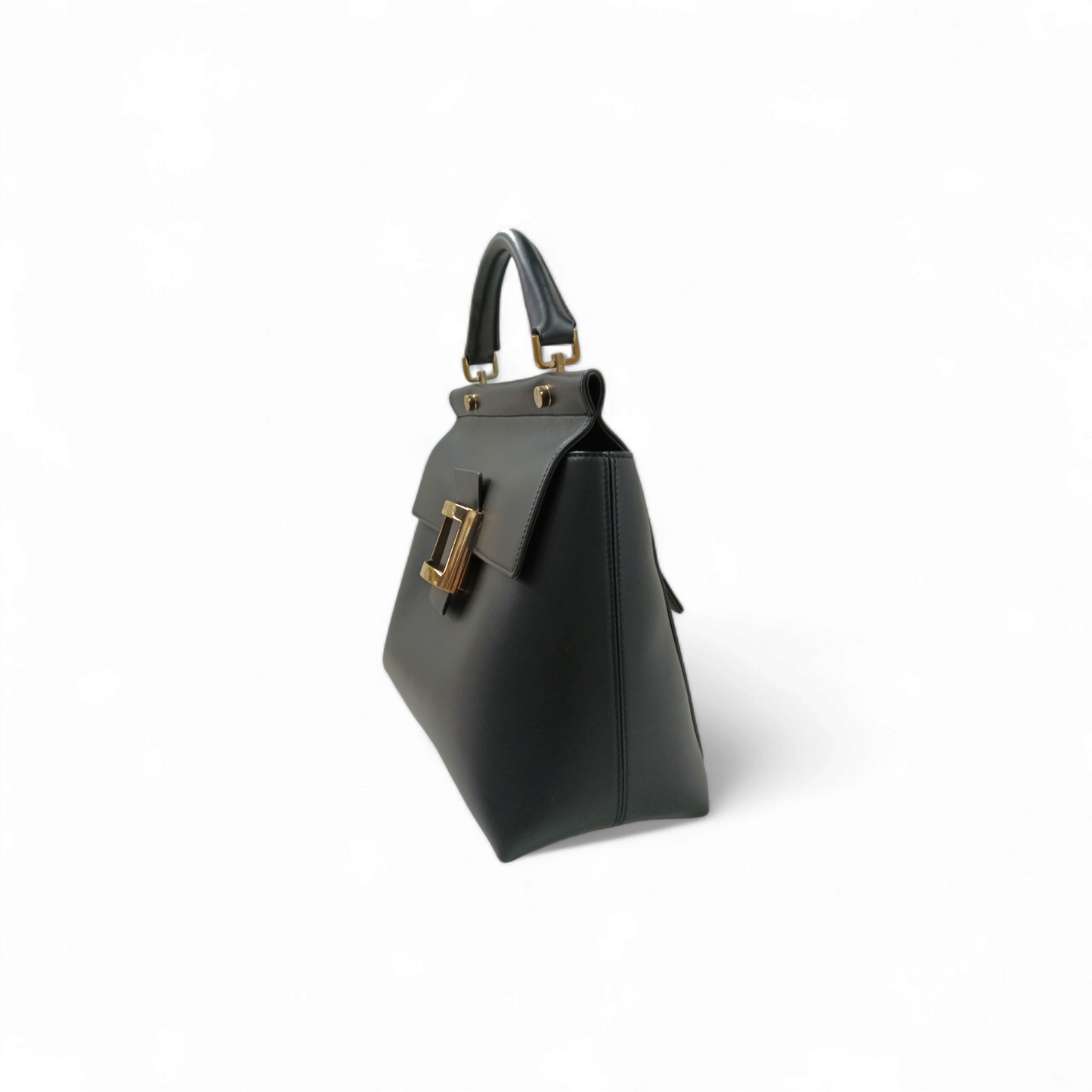 Roger vivier Tote Bag Black Cabas Metal Buckle Rank B