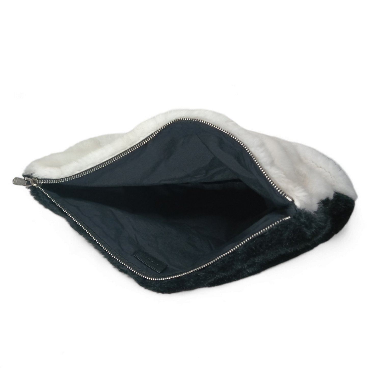 GIVENCHY ECO Fur Clutch Bag *Stain* KU A0178 Black/White Rank B