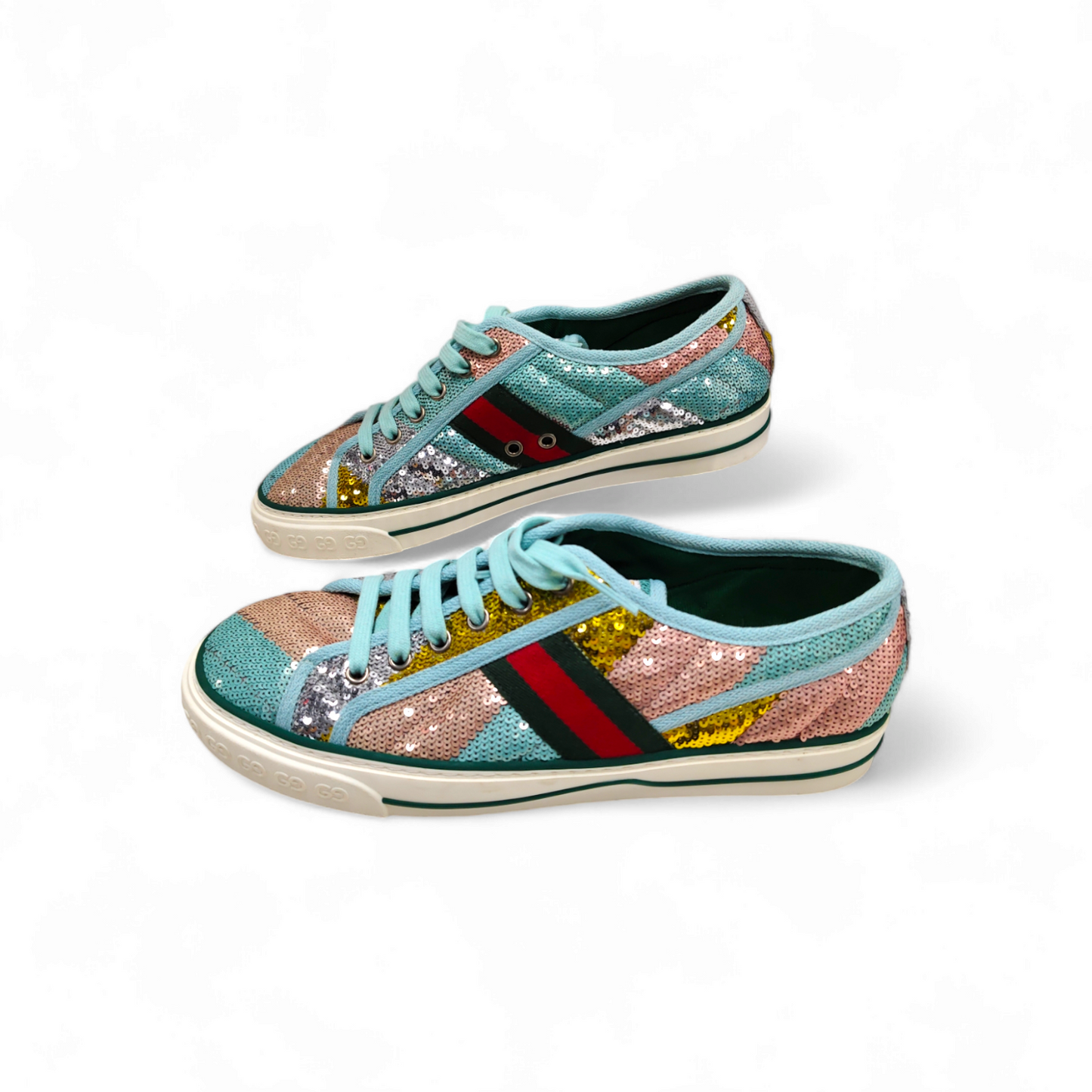 GUCCI Shoes Size 40 Lady's Multi Color TENNES 1977 spangle Rank A