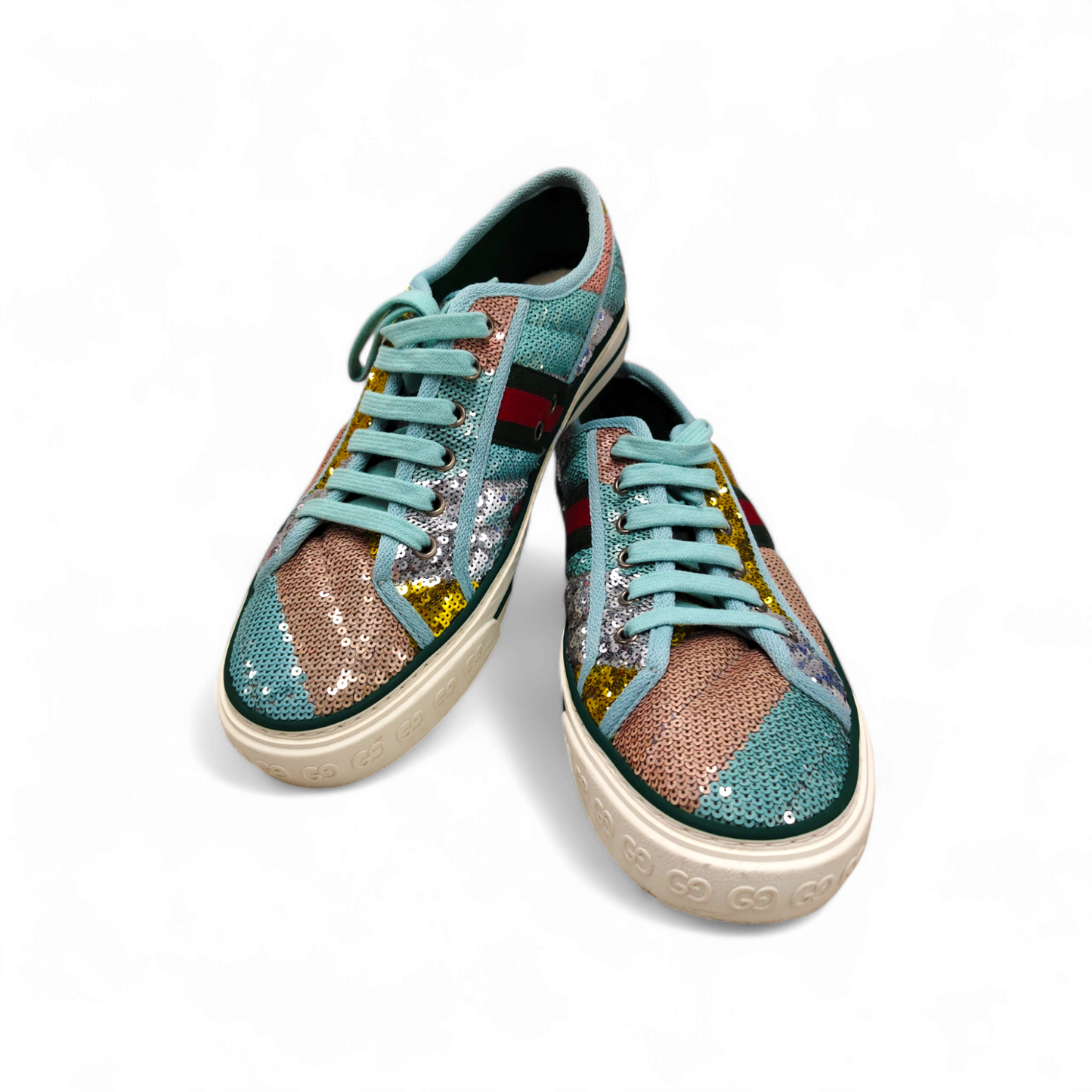 GUCCI Shoes Size 40 Lady's Multi Color TENNES 1977 spangle Rank A