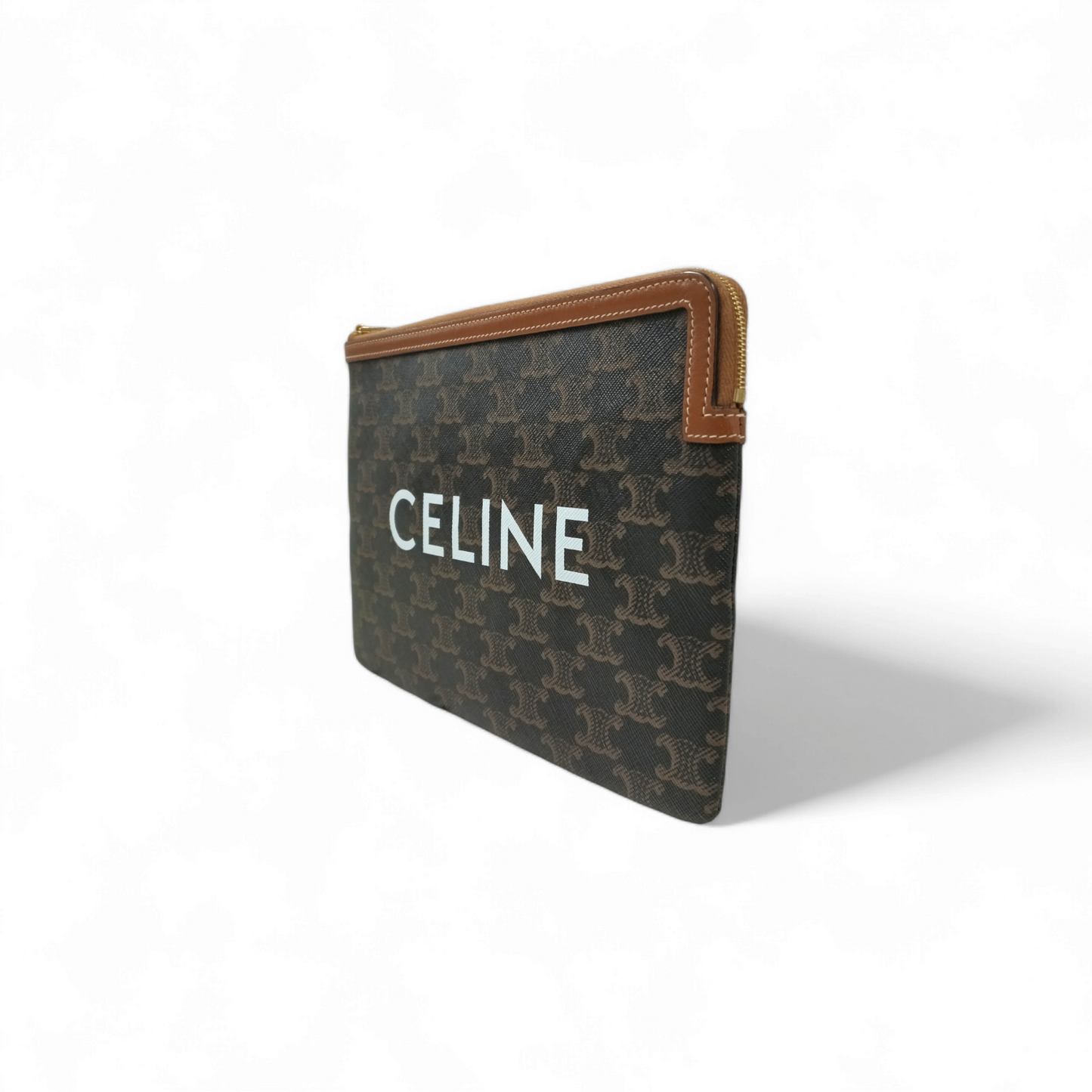 CELINE Clutch Bag 10D672BZQ 04LU Brown Rank A