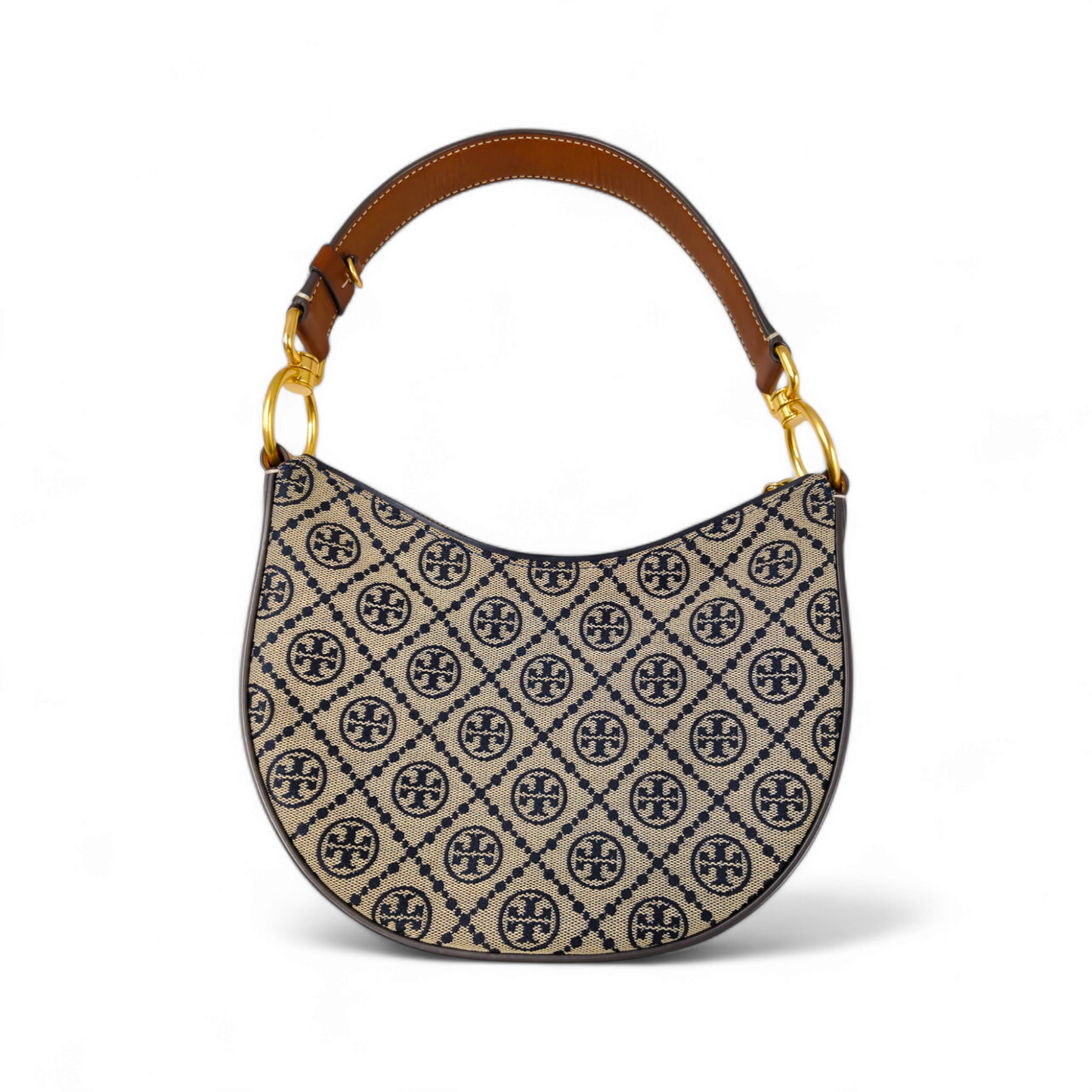 TORY BURCH Handbag 147356 Navy/Brown Rank A