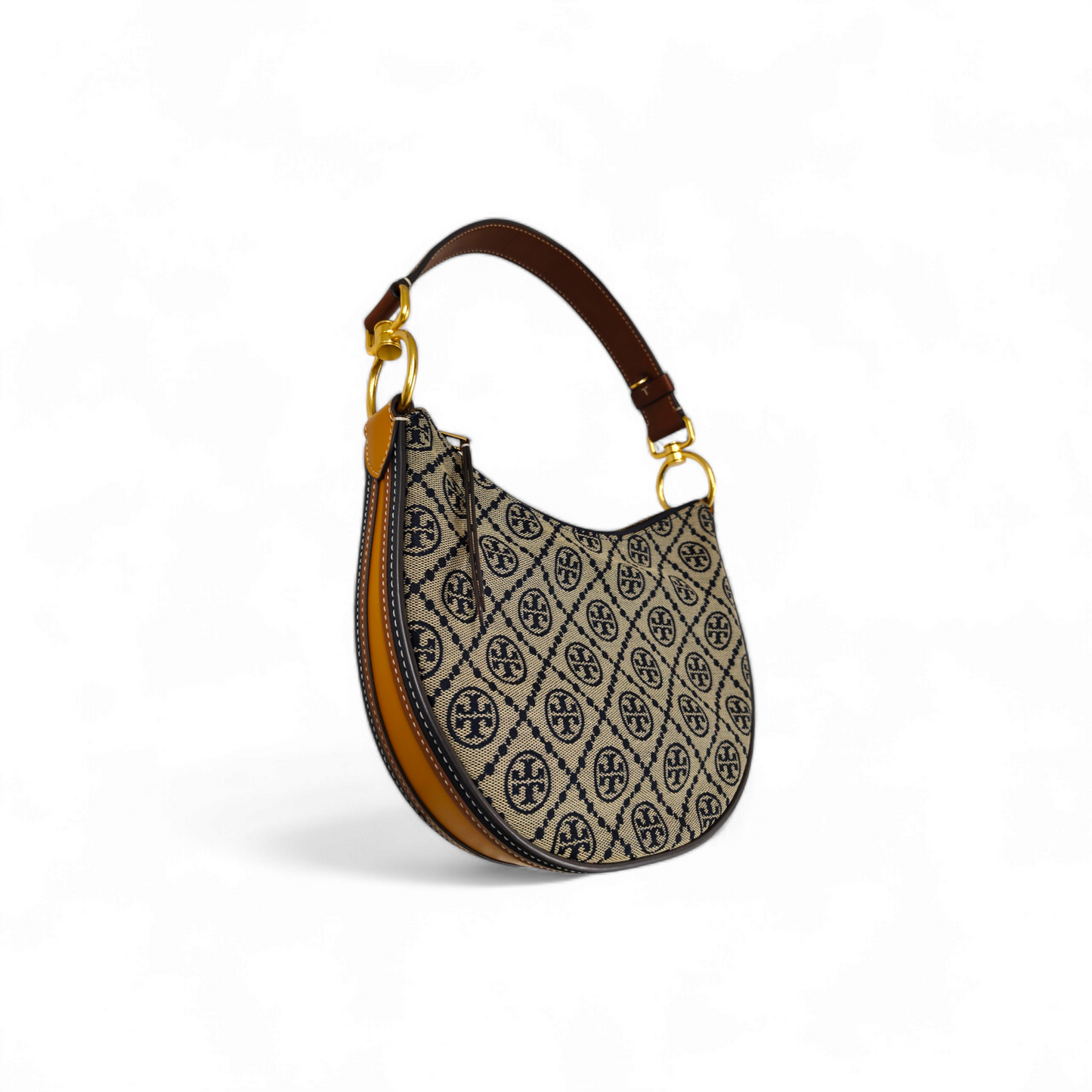 TORY BURCH Handbag 147356 Navy/Brown Rank A