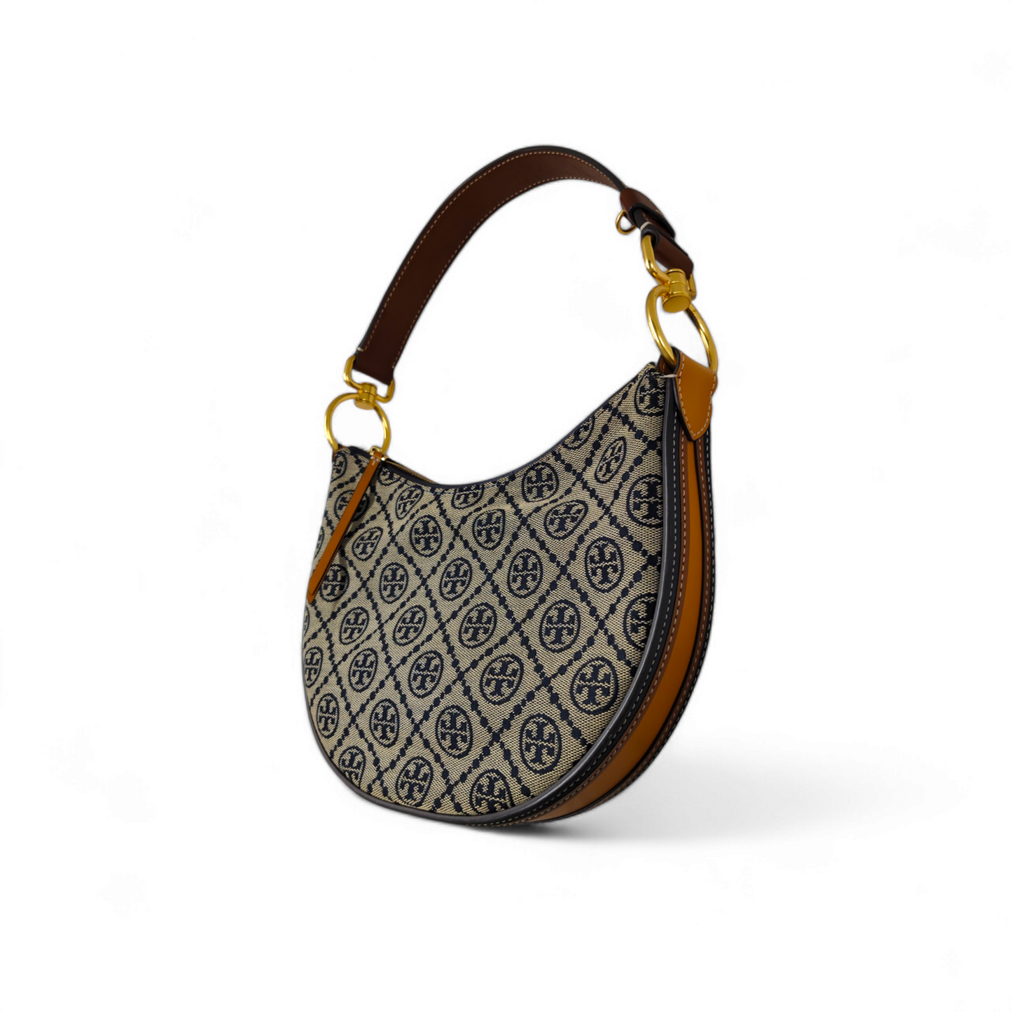 TORY BURCH Handbag 147356 Navy/Brown Rank A