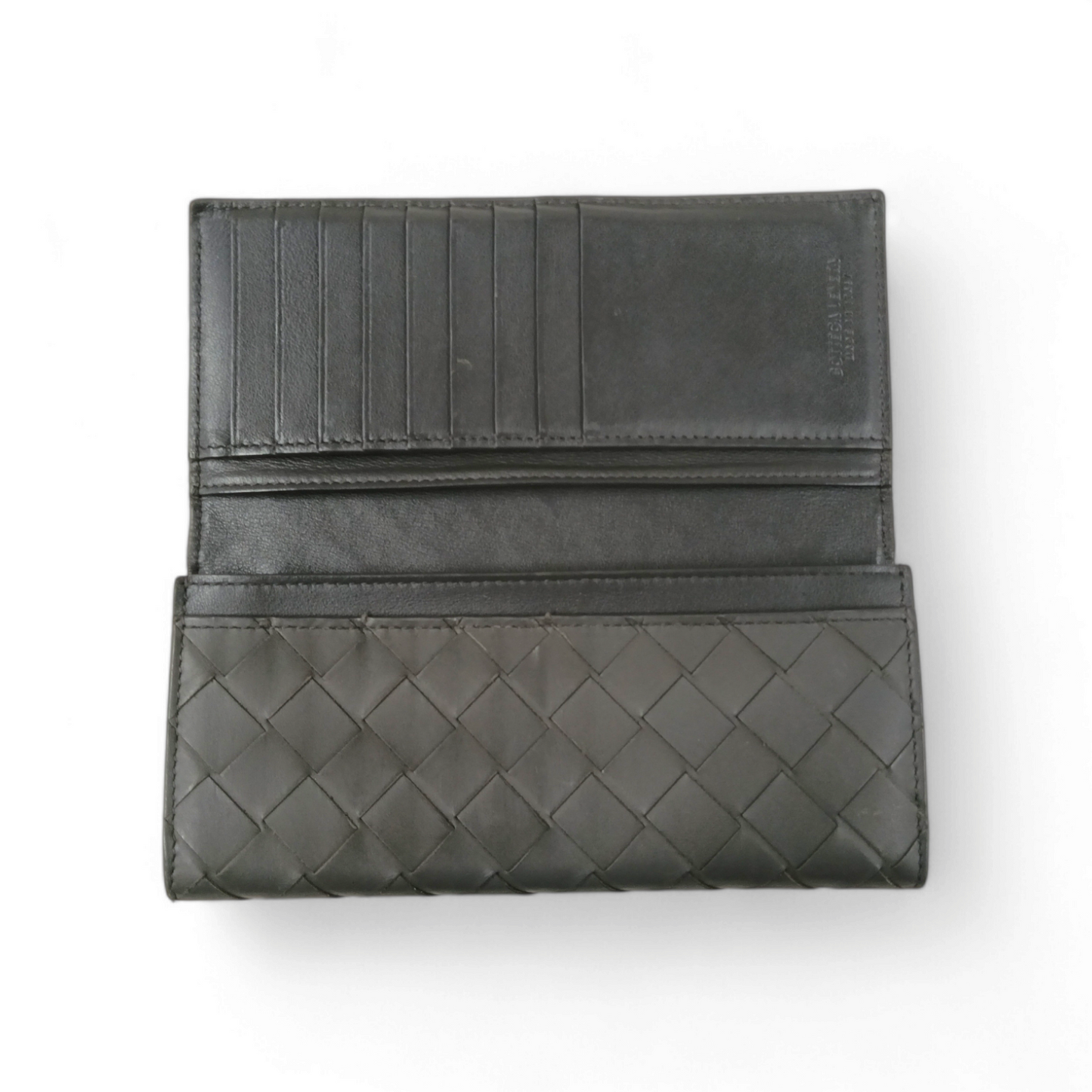 BOTTEGA VENTA Long Wallet S0250877V Gray *Damage* Rank C