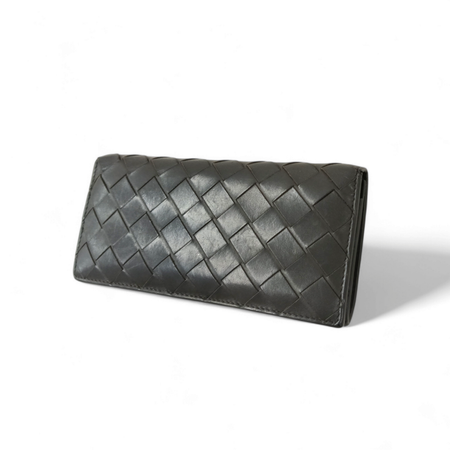 BOTTEGA VENTA Long Wallet S0250877V Gray *Damage* Rank C